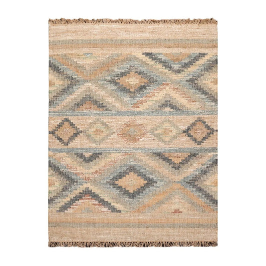 5’4” x 7’3 Hand Woven Natural Fiber Jute Southwestern Flatweave Kilim Area Rug-0
