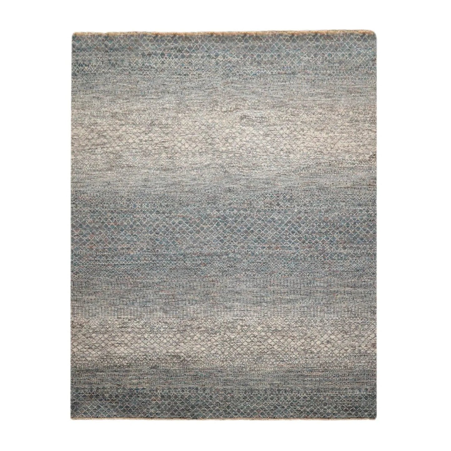 8' x 10' Hand Knotted 100% Wool Modern Oriental Area Rug Ivory, Blue, Aqua-1