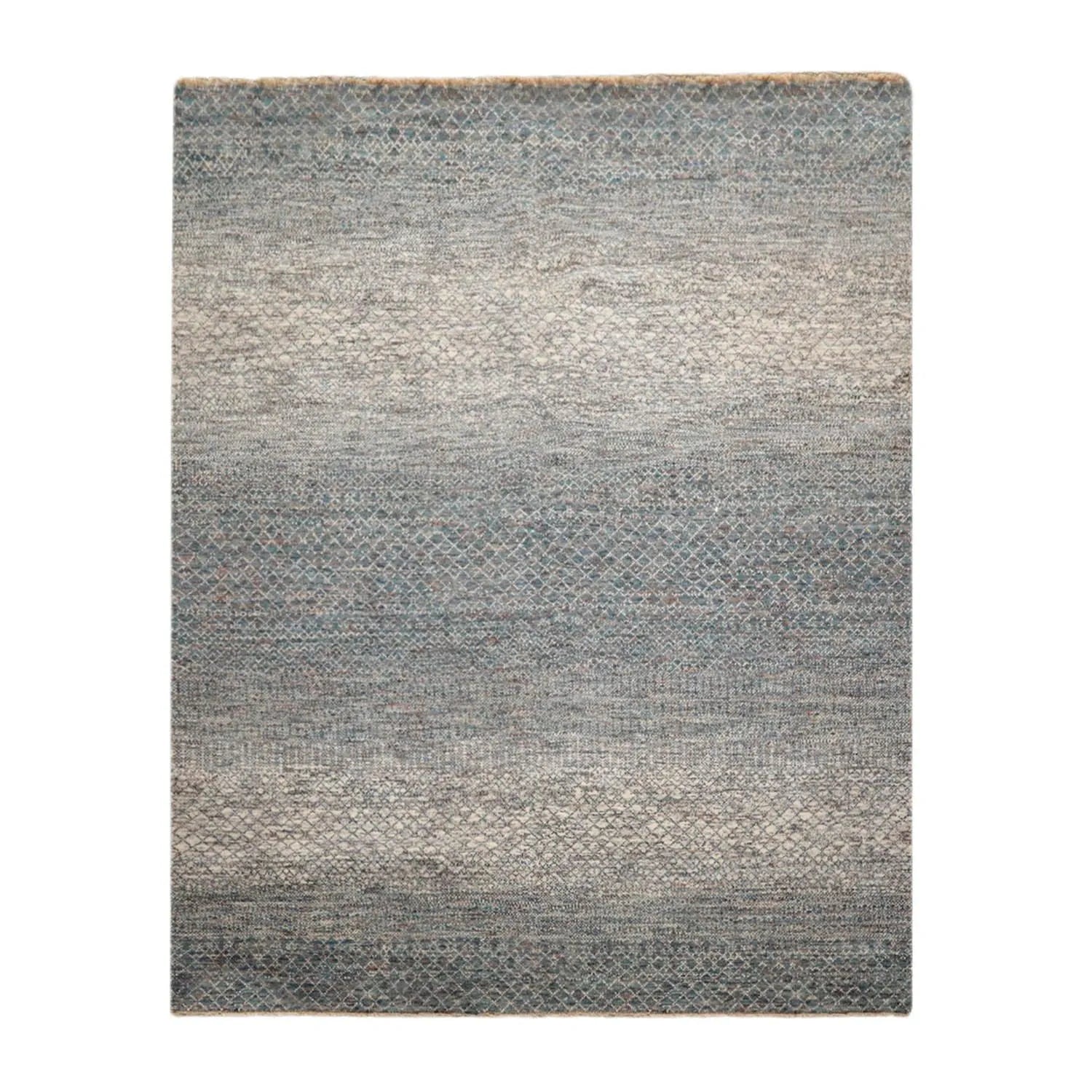8' x 10' Hand Knotted 100% Wool Modern Oriental Area Rug Ivory, Blue, Aqua-1
