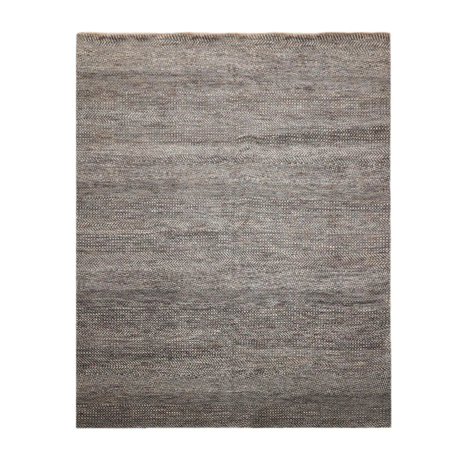 8' x 10' Hand Knotted 100% Wool Modern Oriental Area Rug Ivory, Gray, Brown-1