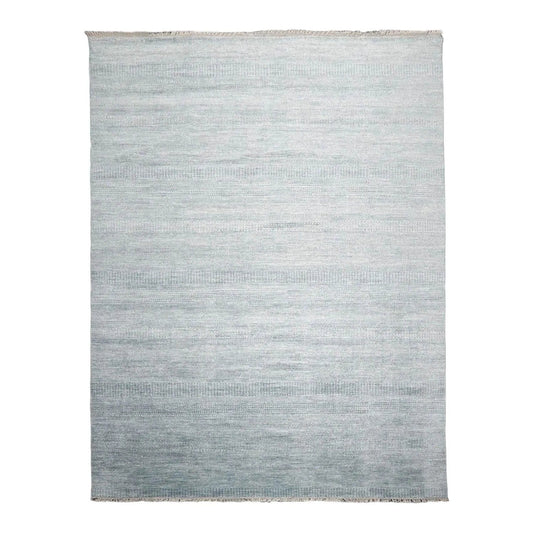 Multi Sizes Gray Hand Knotted Wool and Silk Modern Oriental Area Rug-0