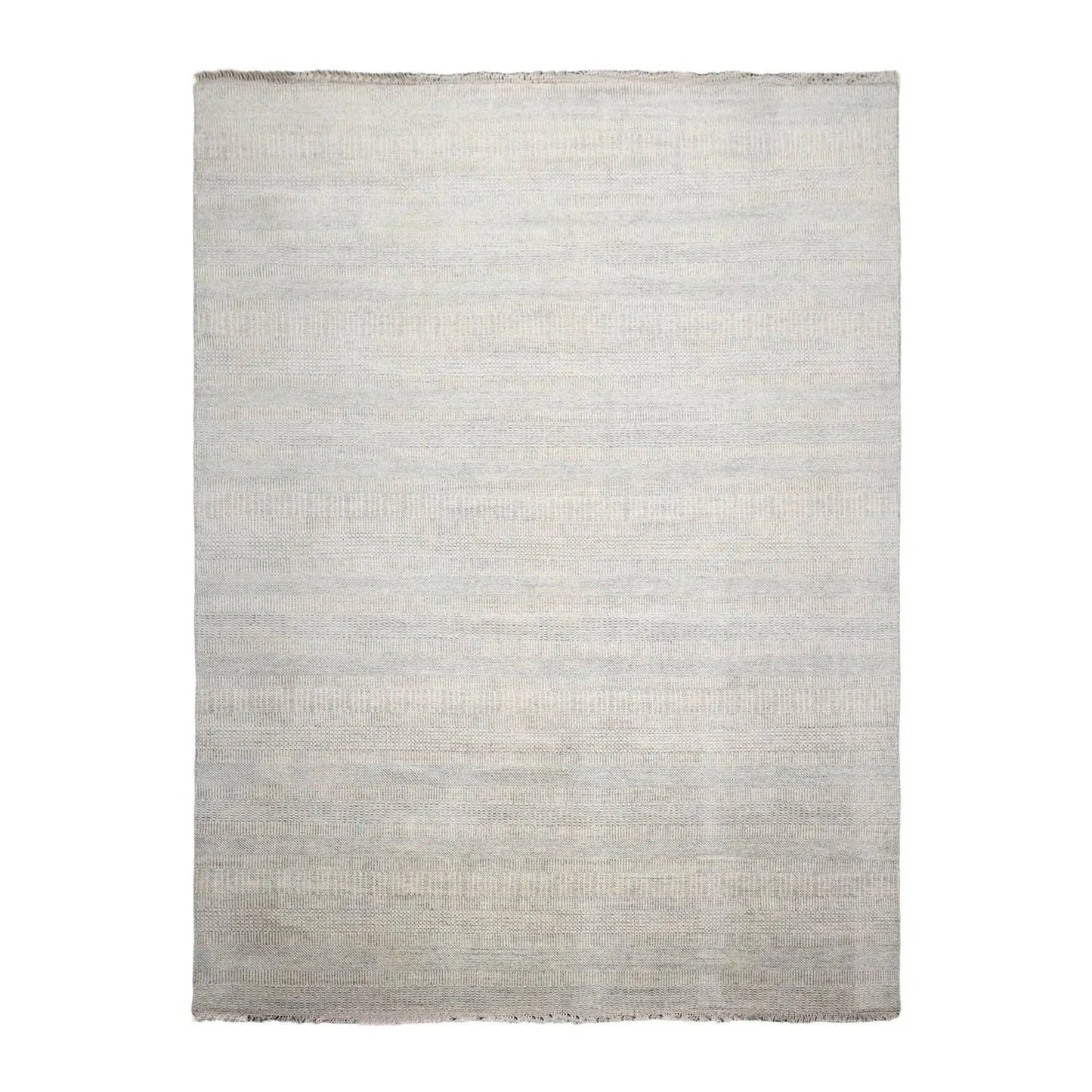 Multi Sizes Blue Hand Knotted Wool and Silk Modern Oriental Area Rug-1