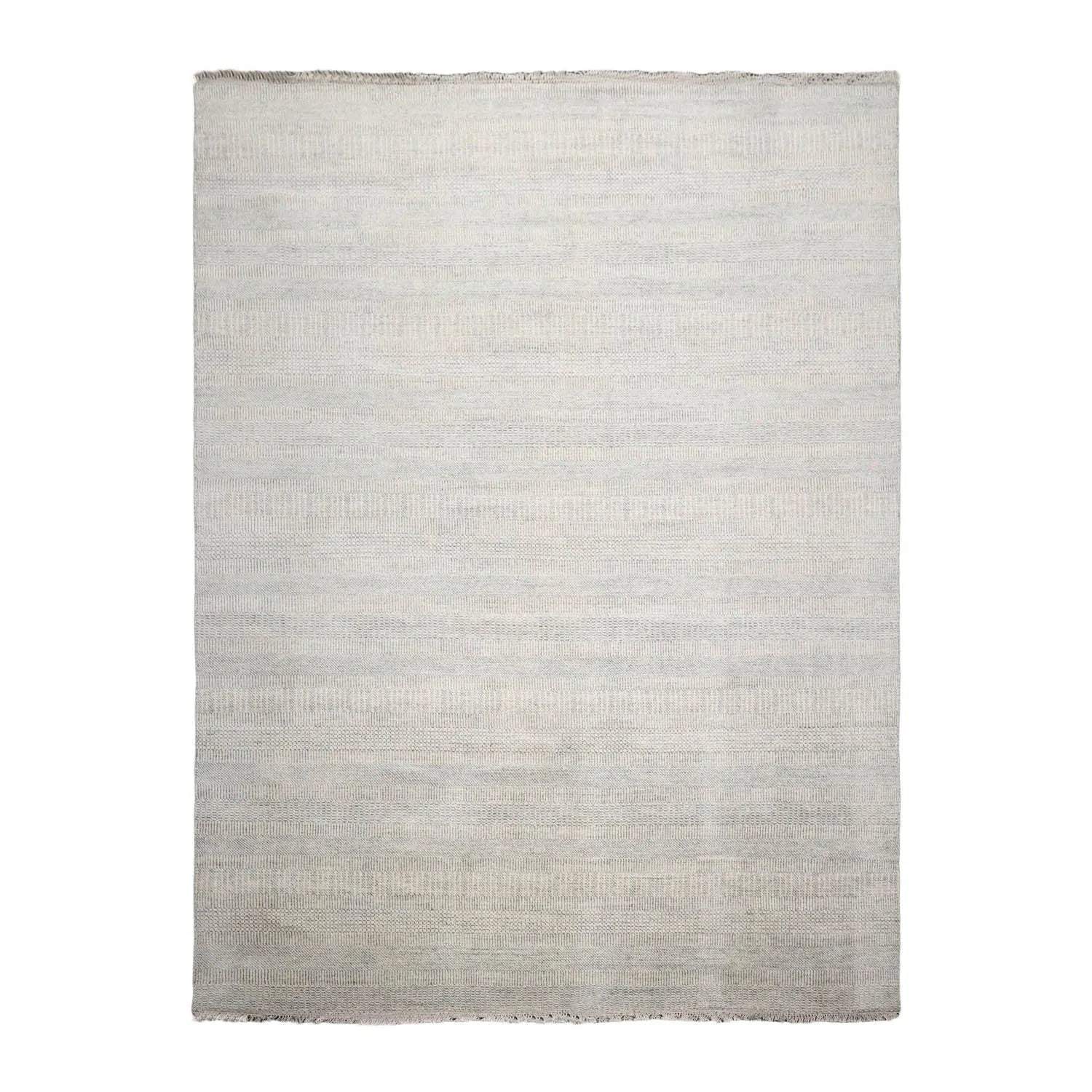 Multi Sizes Blue Hand Knotted Wool and Silk Modern Oriental Area Rug-1