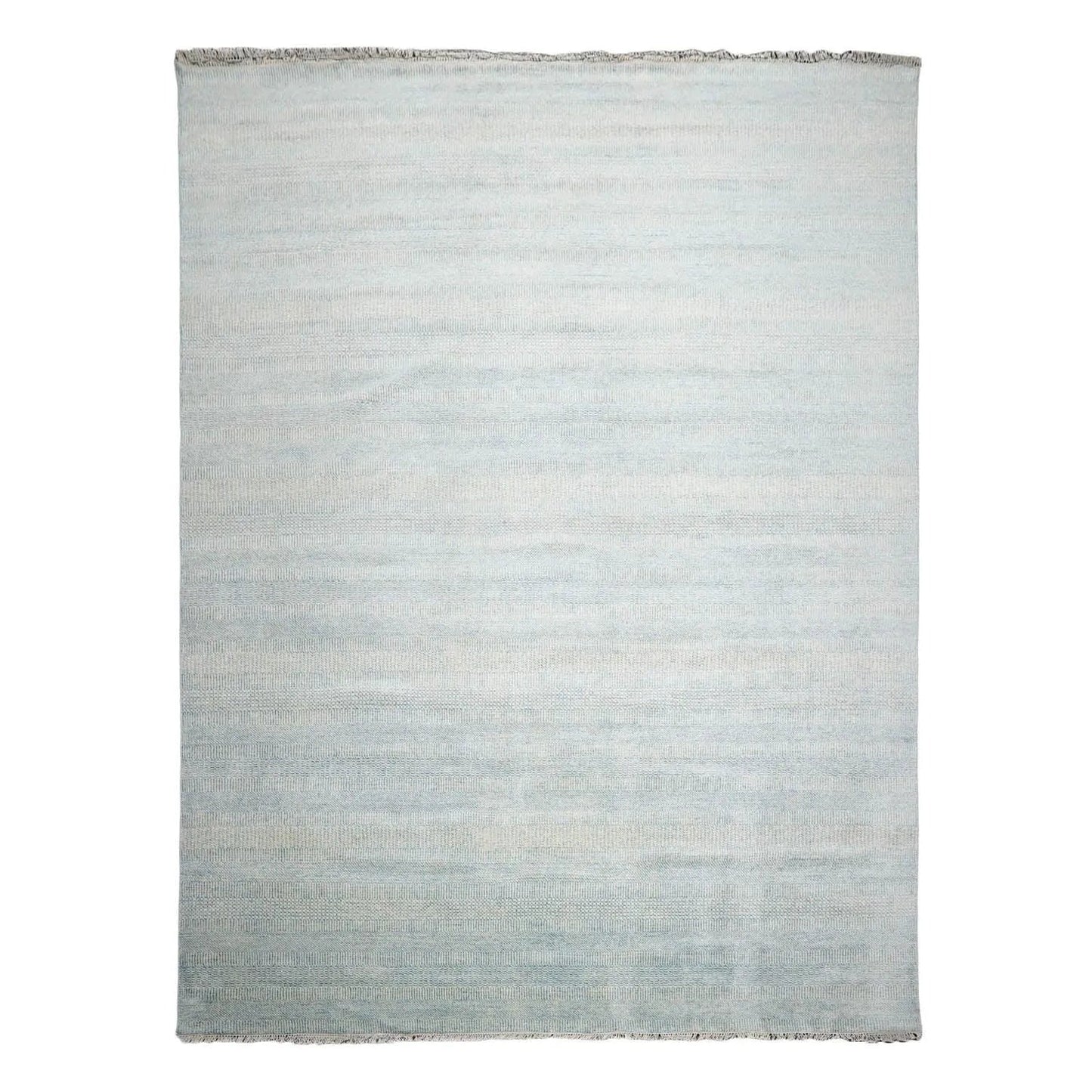 Multi Sizes Blue Hand Knotted Wool and Silk Modern Oriental Area Rug-0