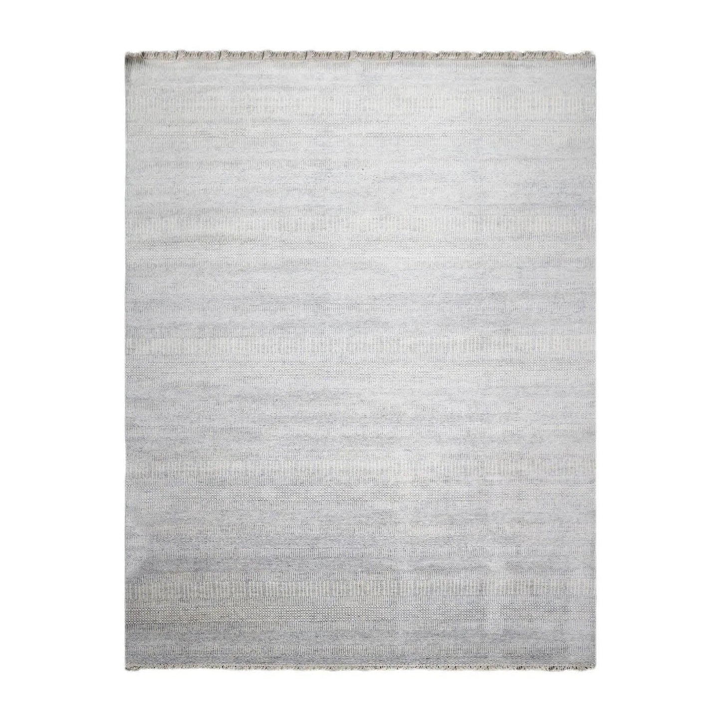 Multi Sizes Blue Hand Knotted Wool and Silk Modern Oriental Area Rug-0