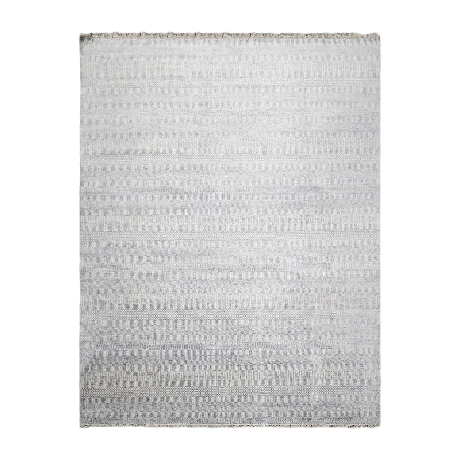 Multi Sizes Blue Hand Knotted Wool and Silk Modern Oriental Area Rug-0