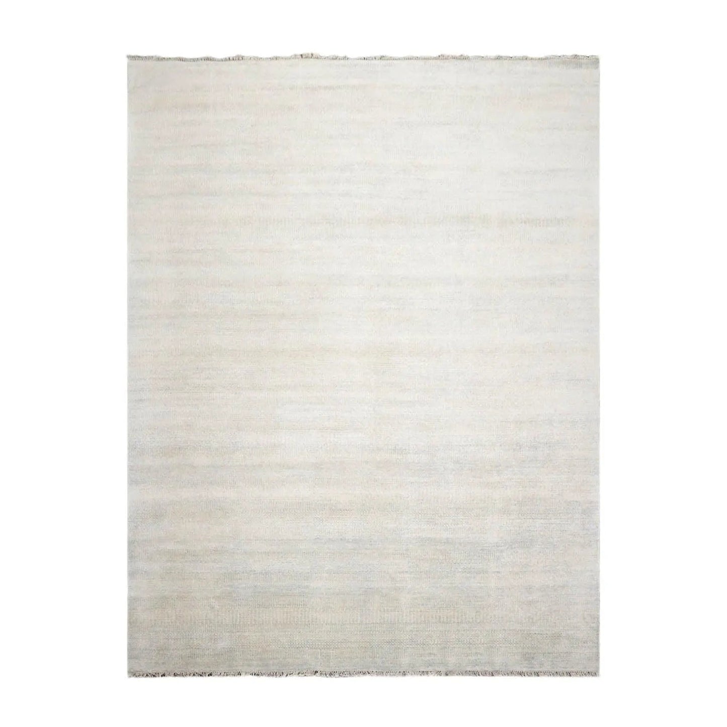 Multi Sizes Beige Hand Knotted Wool and Silk Modern Oriental Area Rug-0