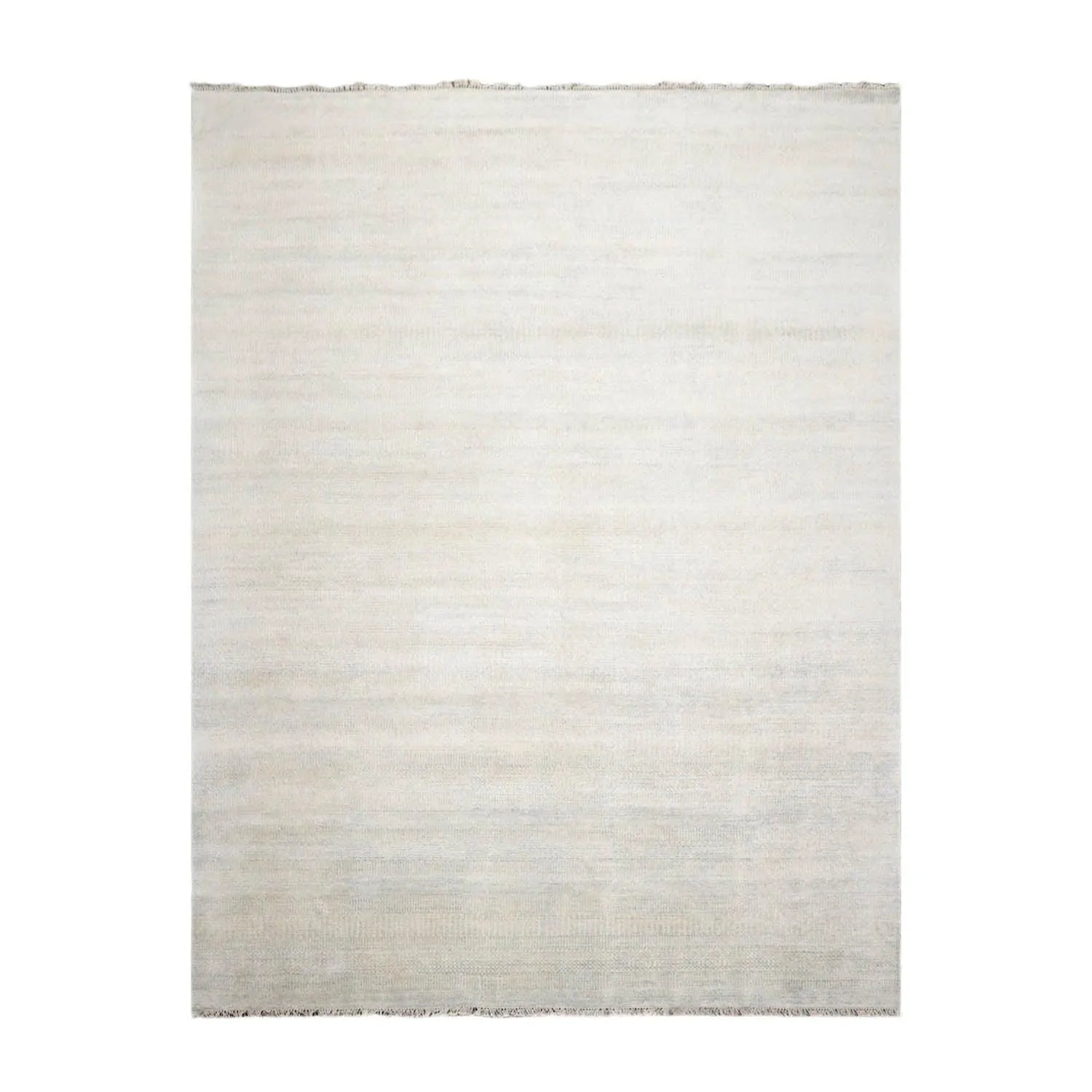 Multi Sizes Beige Hand Knotted Wool and Silk Modern Oriental Area Rug-0