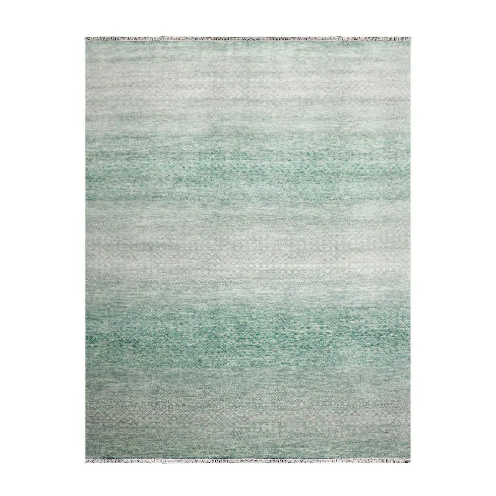 9’ x 12’ Hand Knotted 100% Wool Modern Oriental Area Rug Green, Beige, Gray-0