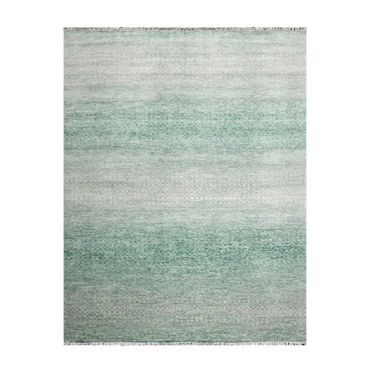 9’ x 12’ Hand Knotted 100% Wool Modern Oriental Area Rug Green, Beige, Gray-0