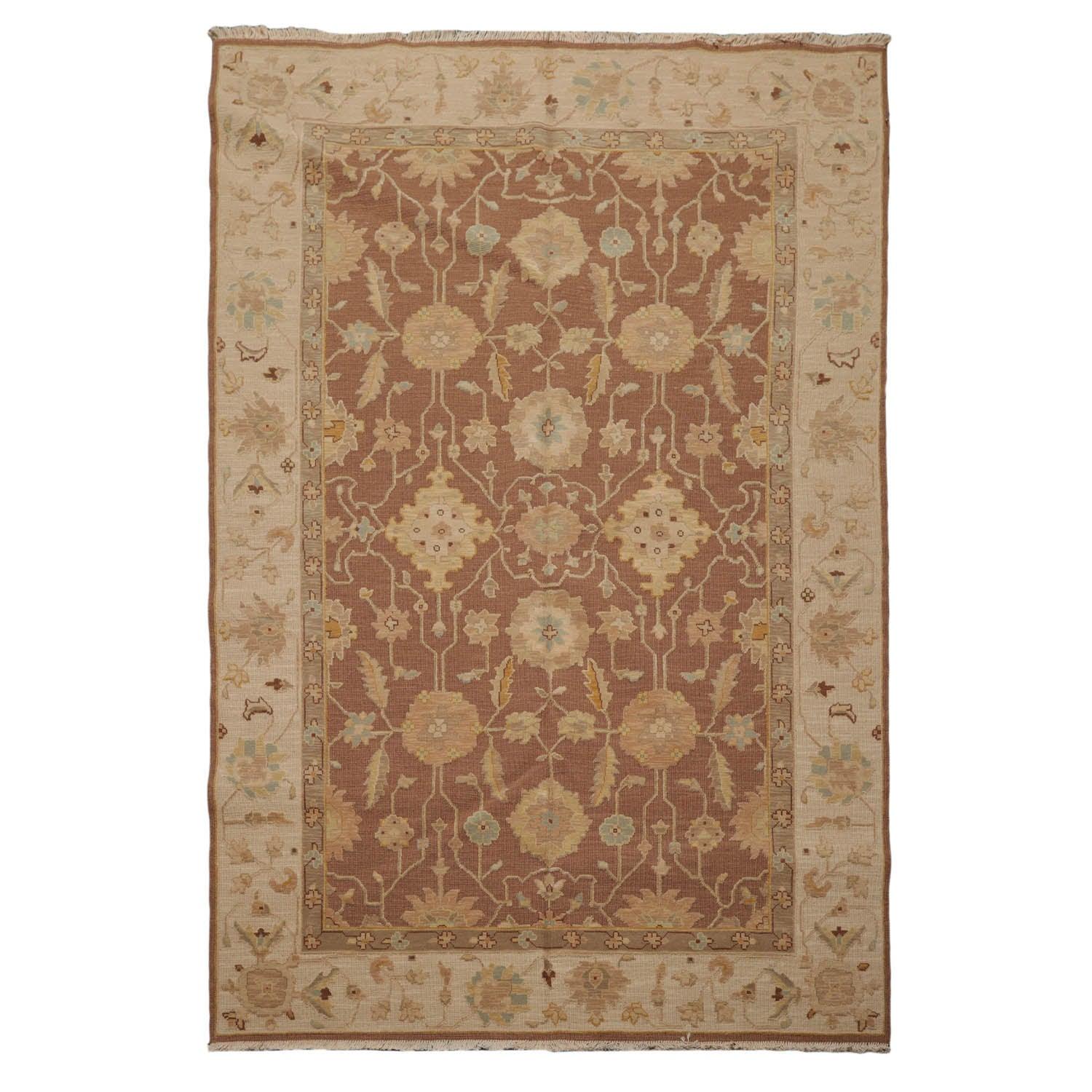 5’10”x8’10" Hand Knotted Wool High Low Pile Sculpted Area Rug-1