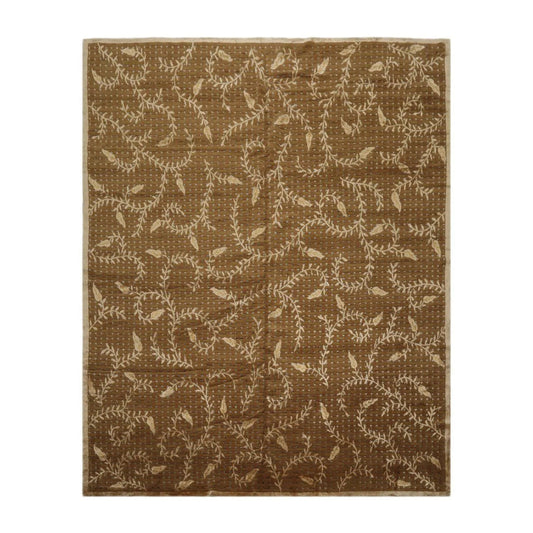 8’x10’ Couristan Hand Knotted Wool & Silk Basketweave Tibetan Area Rug Brown-0