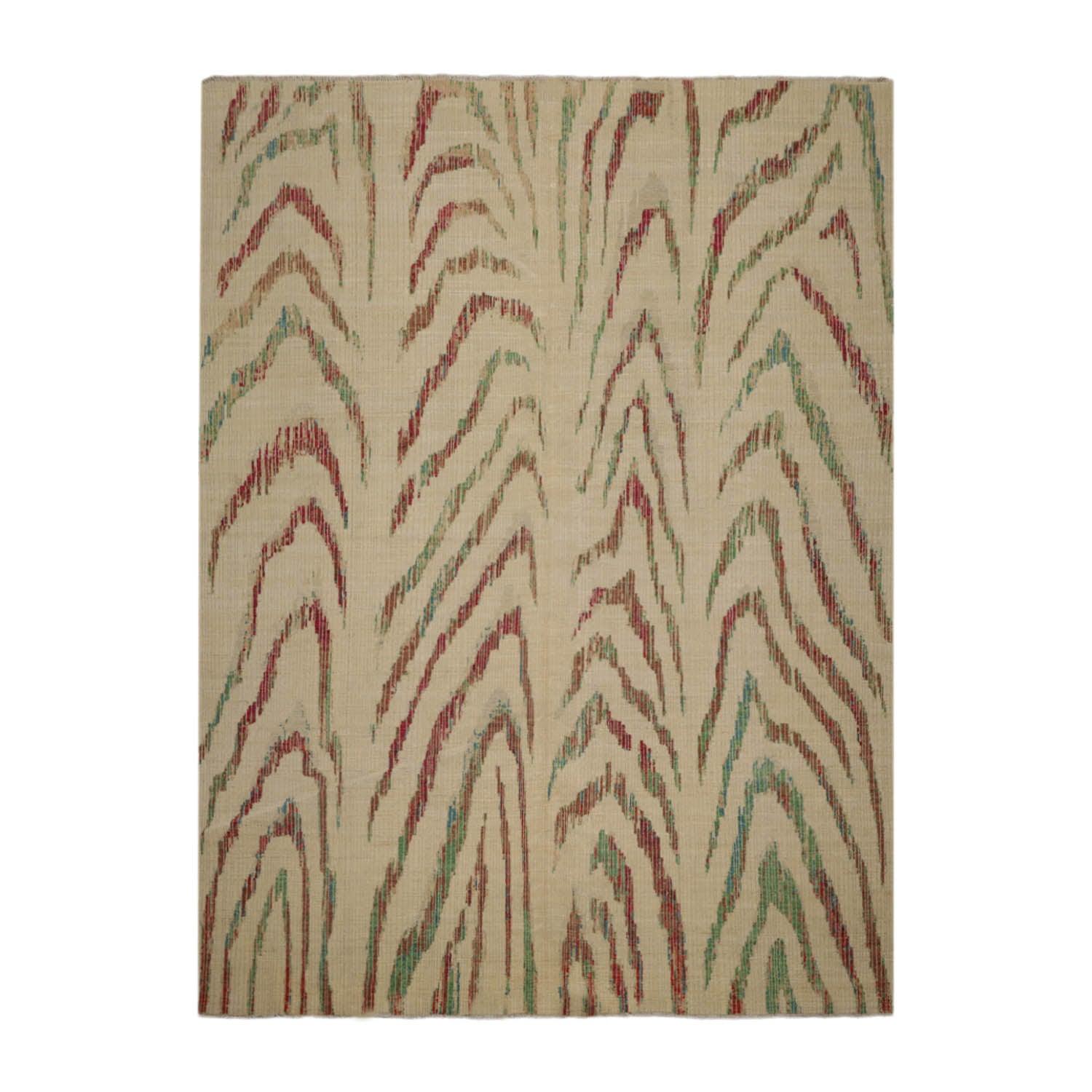 8’5”x11’6" Hand Knotted 100% Wool Peshawar Modern Oriental Area Rug Beige-1