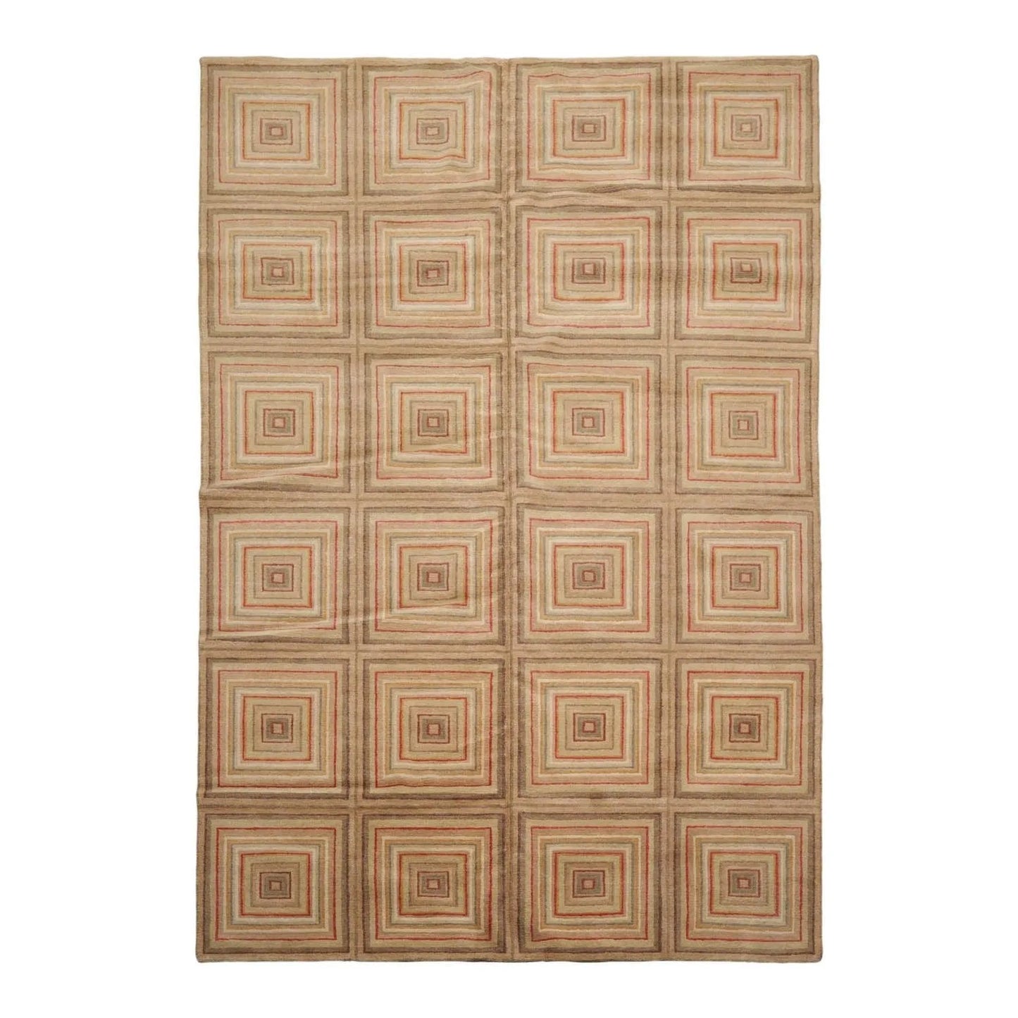 6’ x 8’9” Hand Knotted 100% Wool Modern Tibetan Oriental Area Rug Tan, Beige-0