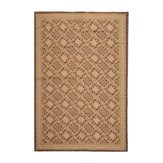6' x 9' Hand Knotted 100% Wool Traditional Sino Persian Area Rug Tan-0