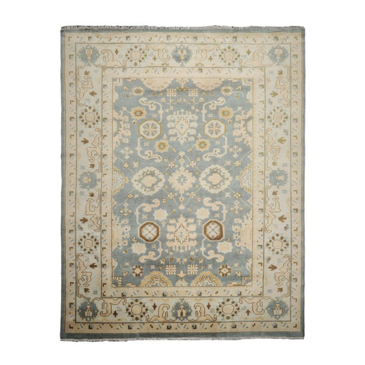 Muted Turkish Oushak 9'2" x 11’10” Hand Knotted 100% Wool Area Rug Celadon-0