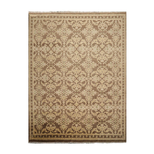 Turkish Oushak Wool 8’8" x 11’9” Hand Knotted Traditional Area Rug Brown-0