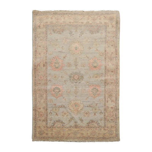 4’ x 6’  Muted Afghan Oushak Vegetable Dyes Hand Knotted Wool Area Rug Mint-0