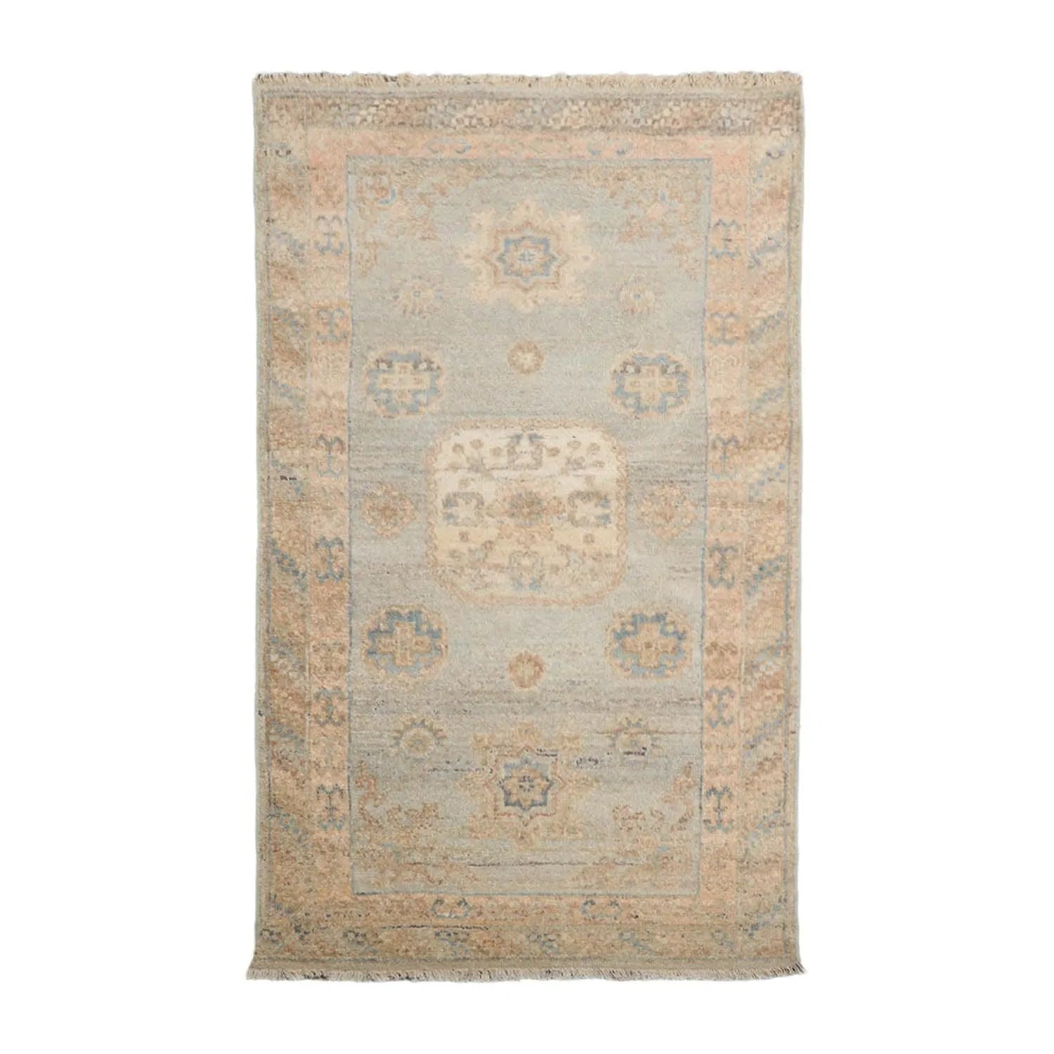 Muted Afghan Oushak Vegetable Dyes 3’ x 5’ Hand Knotted Wool Area Rug Mint-0