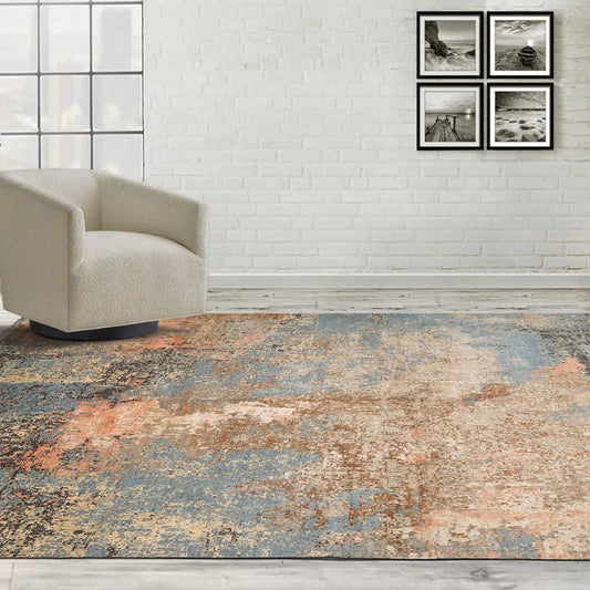 8x10 Celadon, Peach Hand Knotted 100% Wool Sherpa Design Tibetan Oriental Area Rug-0