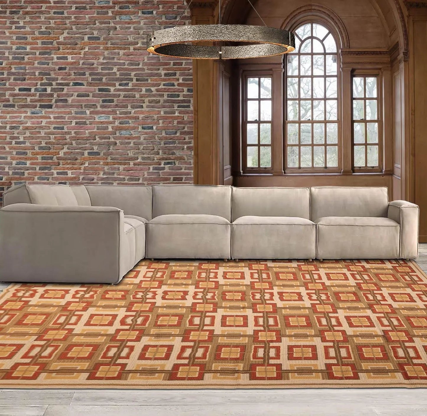 9x12 Hand Woven Wool French Aubusson Needlepoint Area Rug Beige-0