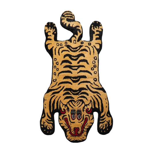 3x5 Gold Tiger Handmade 100% Wool Novelty/Animal Oriental Area Rug-0