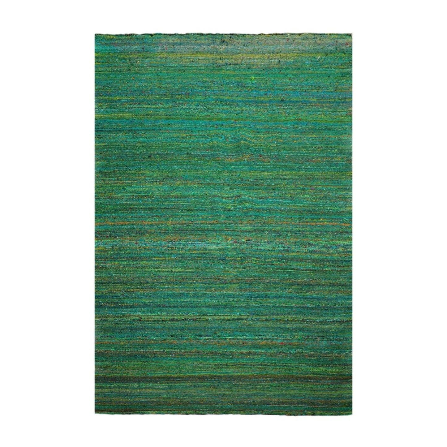 5' x 7'6" Hand Woven 100% Raw Silk Kilim Modern Oriental Area Rug Emerald-0