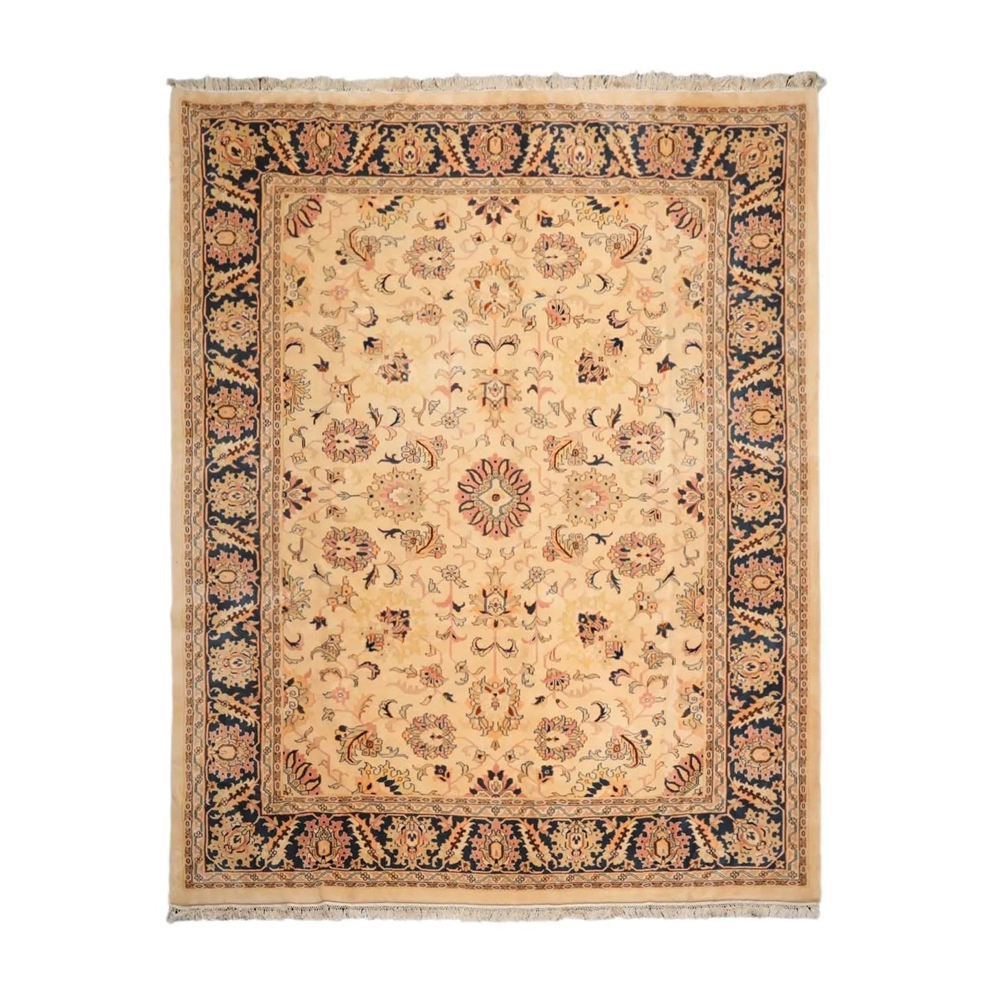 9x12 Super Soft 200 KPSI Agra Hand Knotted 100% Wool Plus Pile Area Rug Tan-1