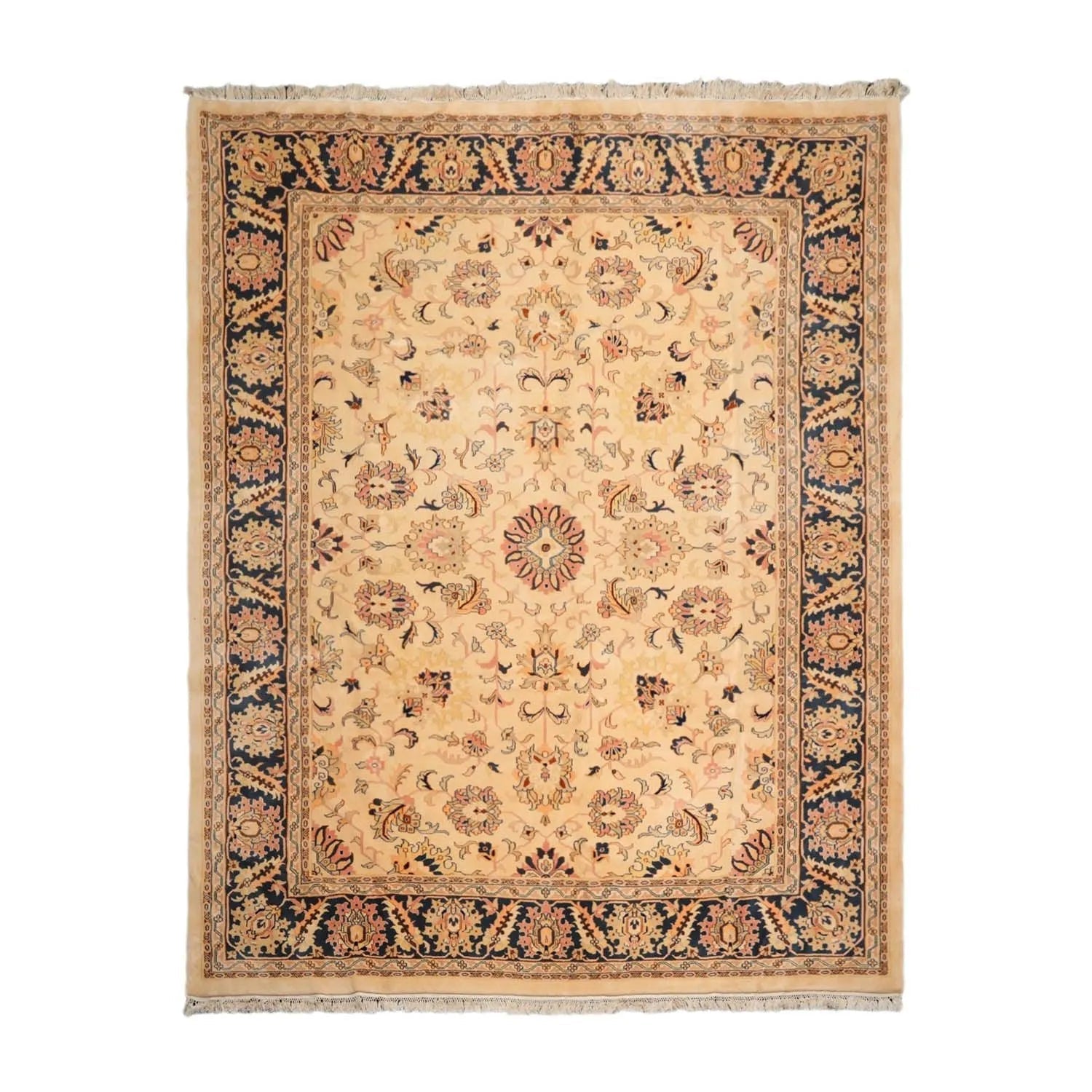 9x12 Super Soft 200 KPSI Agra Hand Knotted 100% Wool Plus Pile Area Rug Tan-1