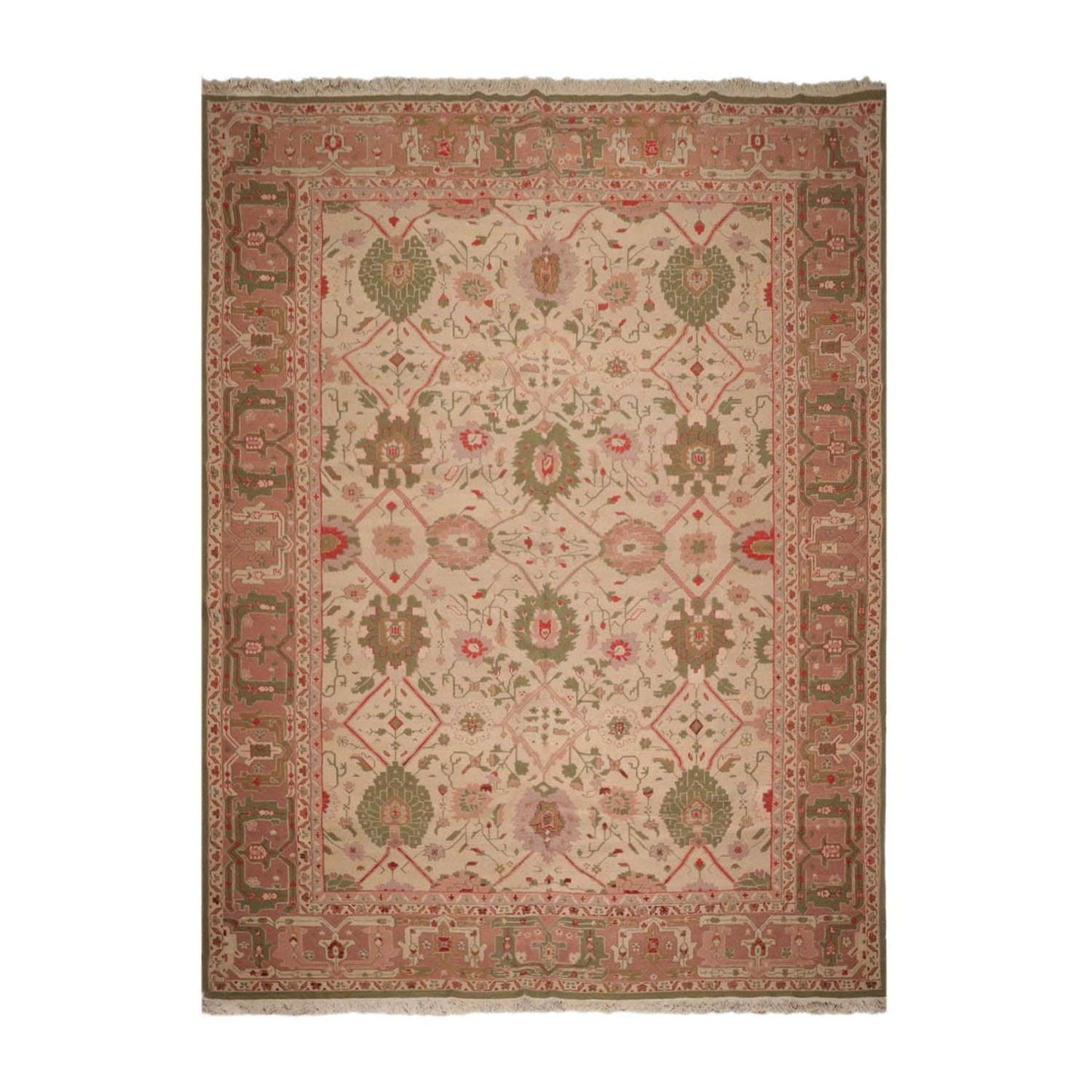 10'3" x 13'9" Hand Knotted 100% Wool Traditional Oriental Area Rug Beige-1
