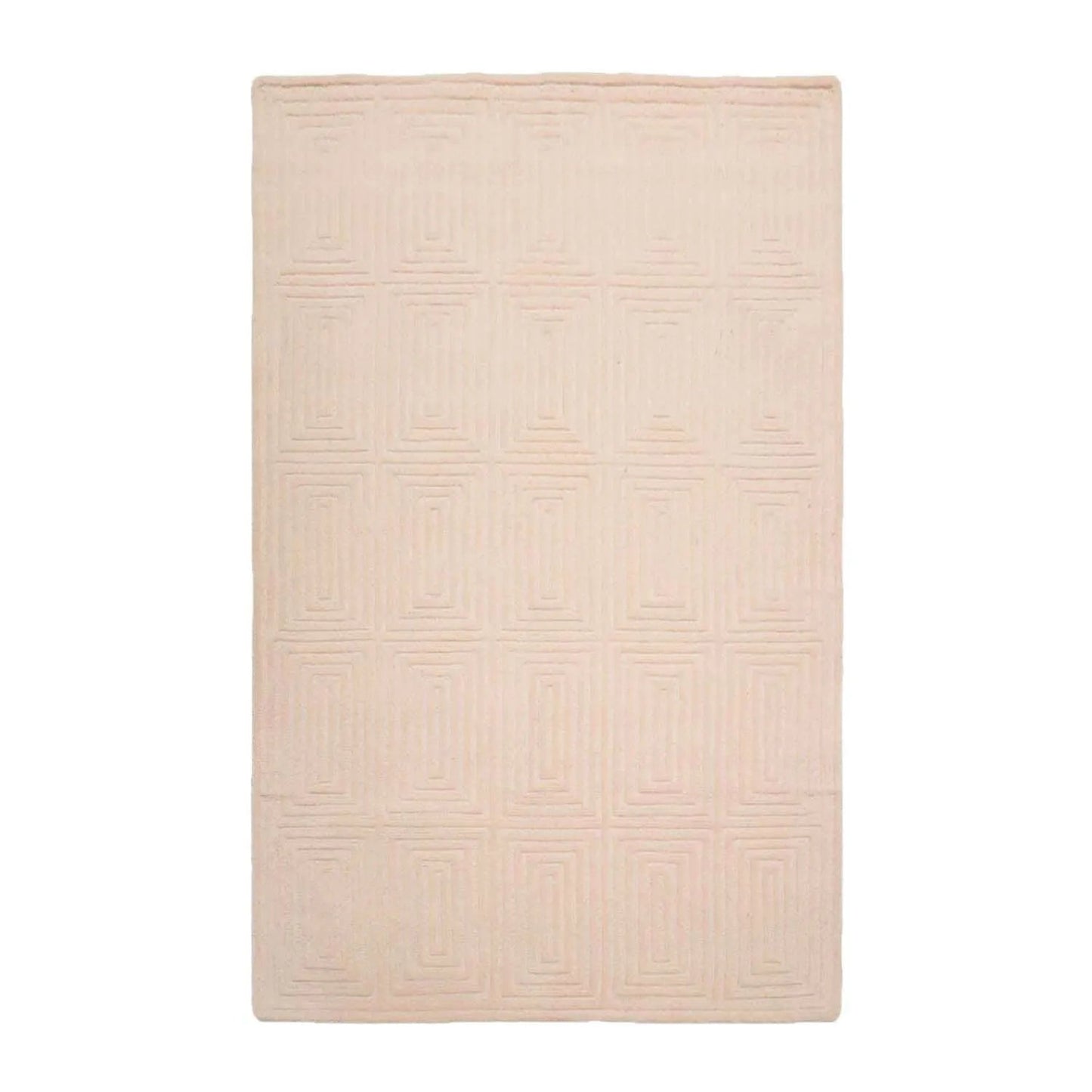 5' x8' Hand Tufted Hand Made 100% Wool Designer Modern & Contemporary  Oriental Area Rug Tone On Tone,Beige Color-1