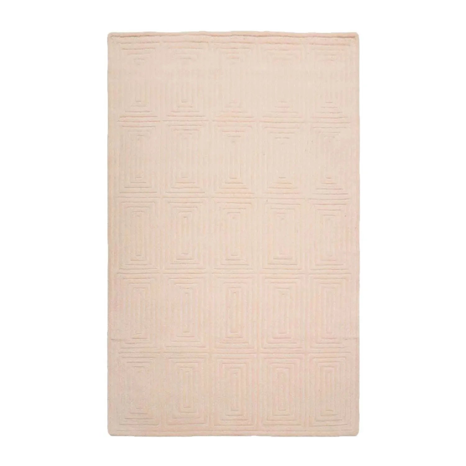 5' x8' Hand Tufted Hand Made 100% Wool Designer Modern & Contemporary  Oriental Area Rug Tone On Tone,Beige Color-1