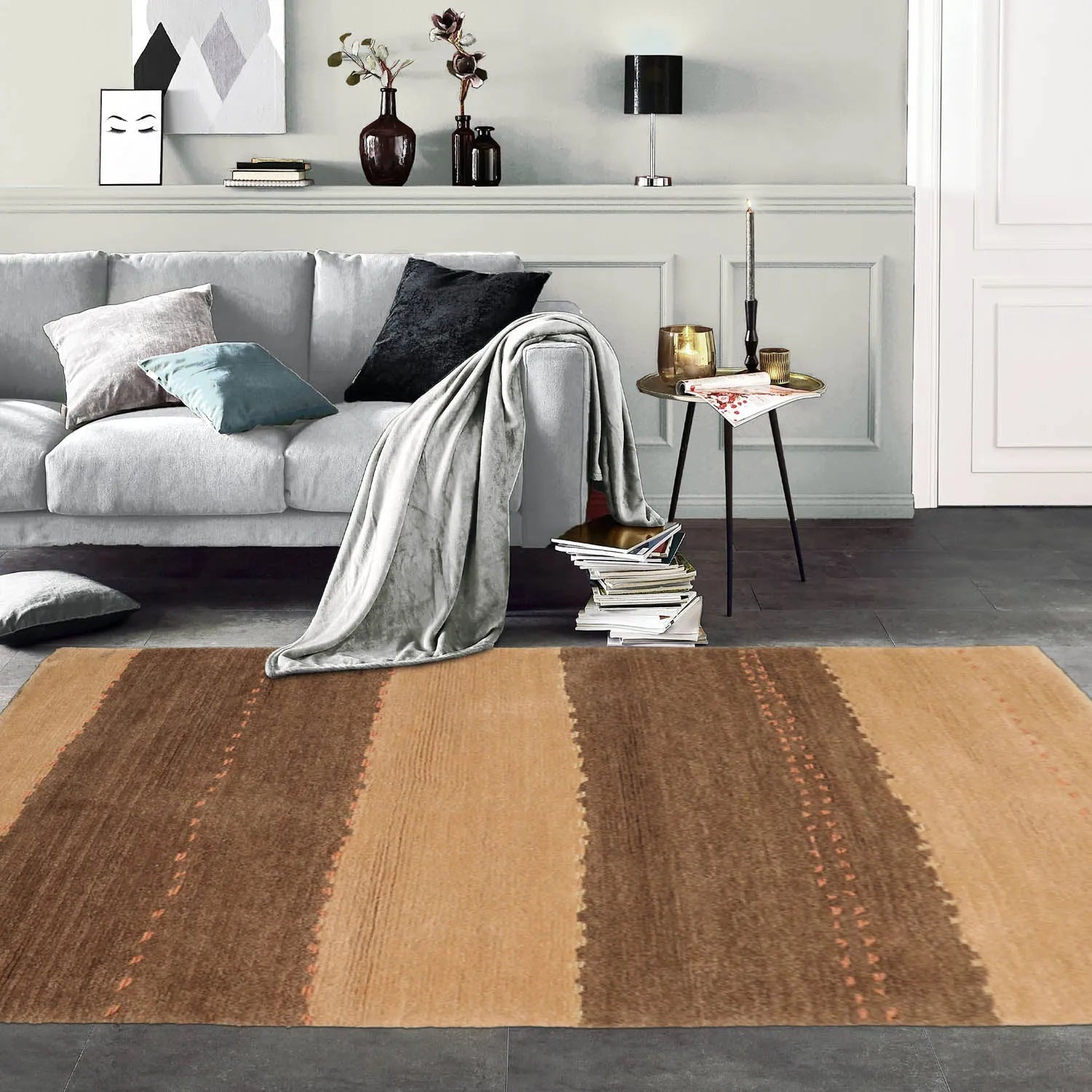 4' x 6' Hand Knotted Tibetan 100% Wool Tibetan Modern & Contemporary Oriental Area Rug Camel, Brown Color-0