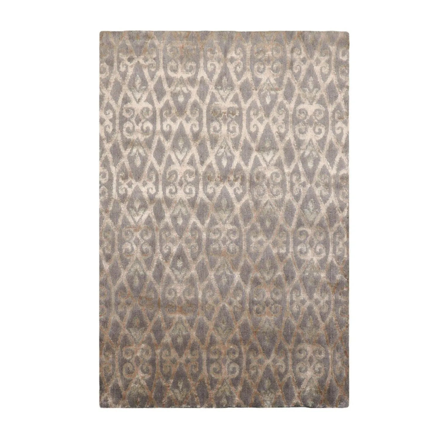 4'1''x6'1'' Hand Knotted 100% Wool Kalaty Traditional Oriental Area Rug Gray, Beige Color-0