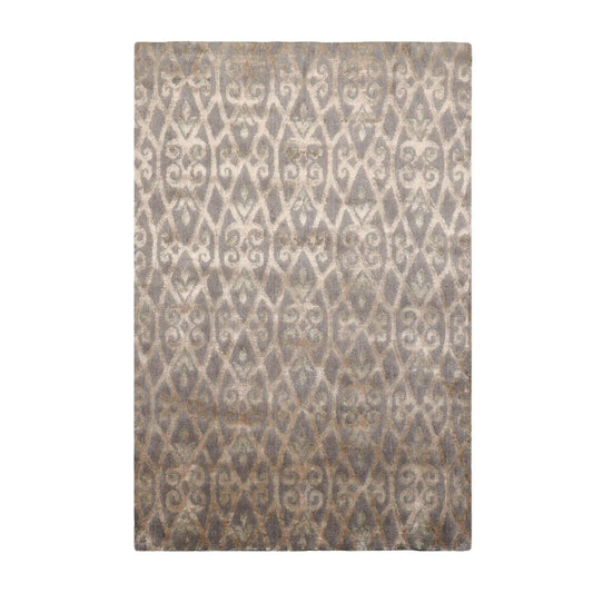 4'1''x6'1'' Hand Knotted 100% Wool Kalaty Traditional Oriental Area Rug Gray, Beige Color-0