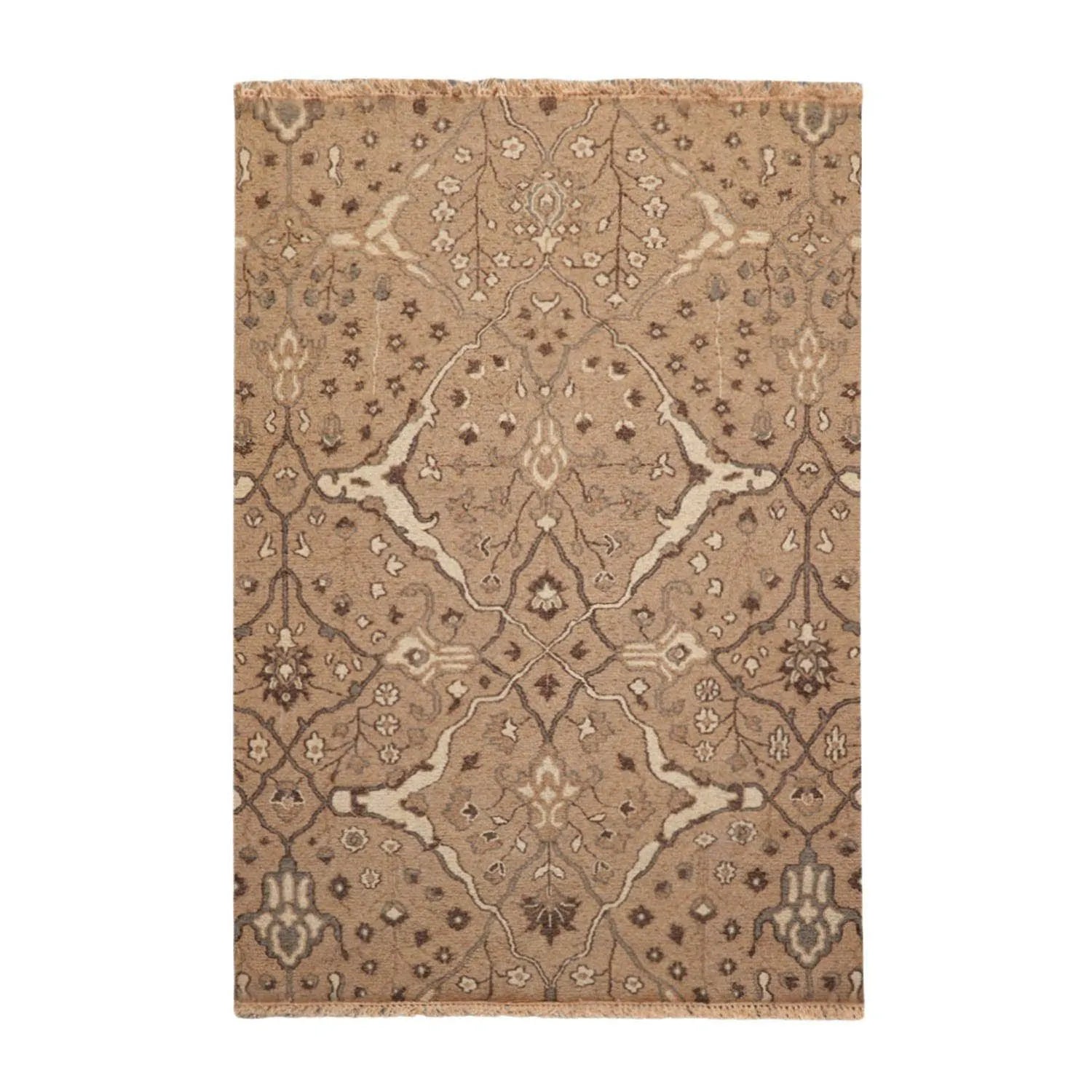 4'x5'10'' Hand Knotted Soumak 100% Wool Soumak Traditional Oriental Area Rug Camel, Beige Color-0