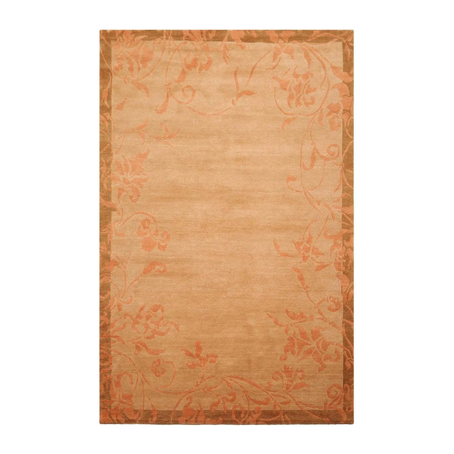 5'6''x8'6'' Hand Knotted Tibetan 100% Wool Tibetan Traditional Oriental Area Rug maple, Pale Peach Color-2