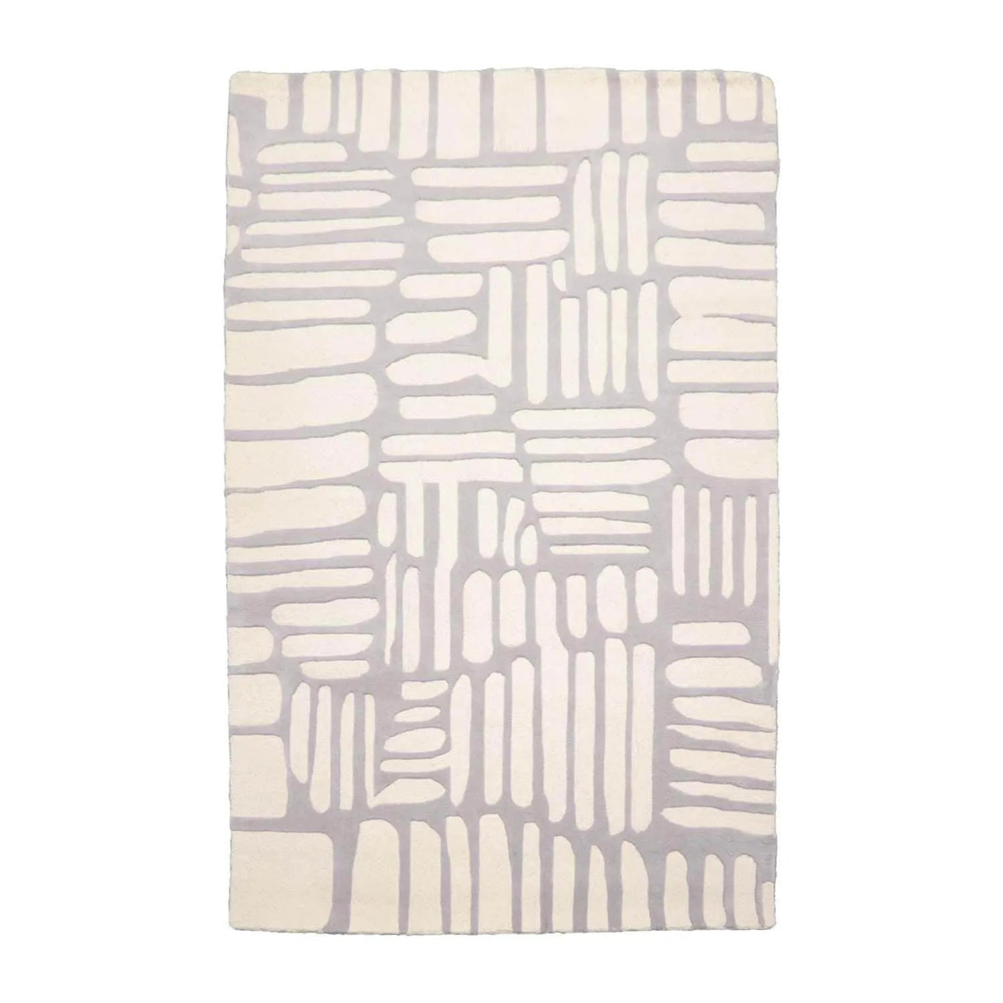 5' x8' Hand Tufted Hand Made 100% Wool Designer Modern & Contemporary  Oriental Area Rug Gray,Cream Color-1