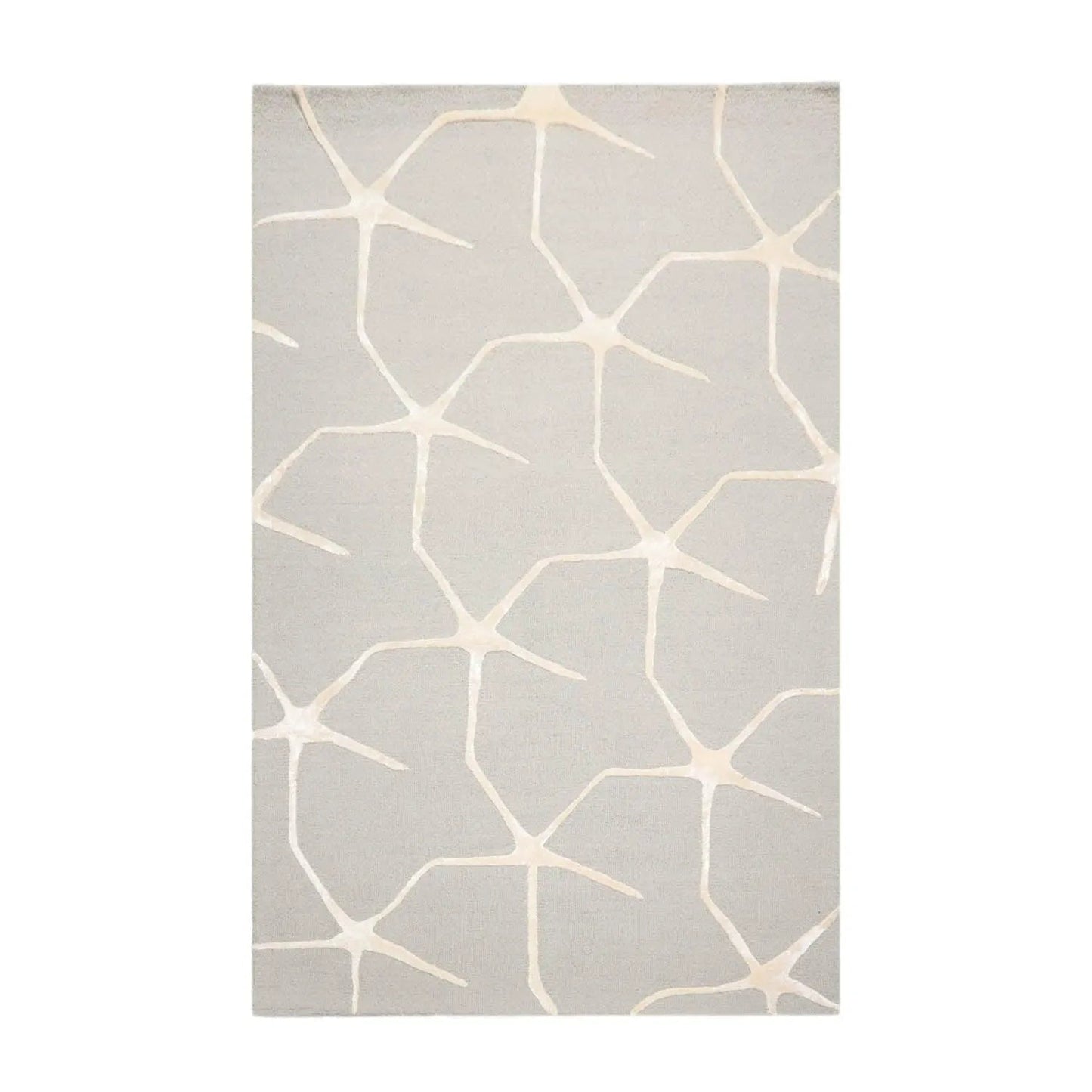 5' x8' Hand Tufted Hand Made 100% Wool Designer Modern & Contemporary  Oriental Area Rug Gray,Ivory Color-1