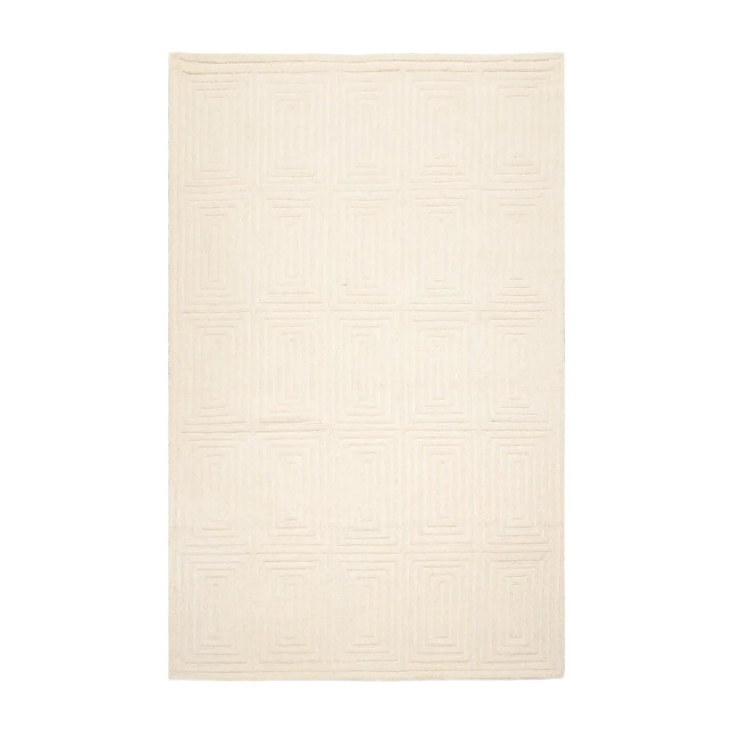 5' x8'Hand Tufted Hand Made 100% Wool Designer Traditional  Oriental Area Rug Tone On Tone,Ivory Color-1