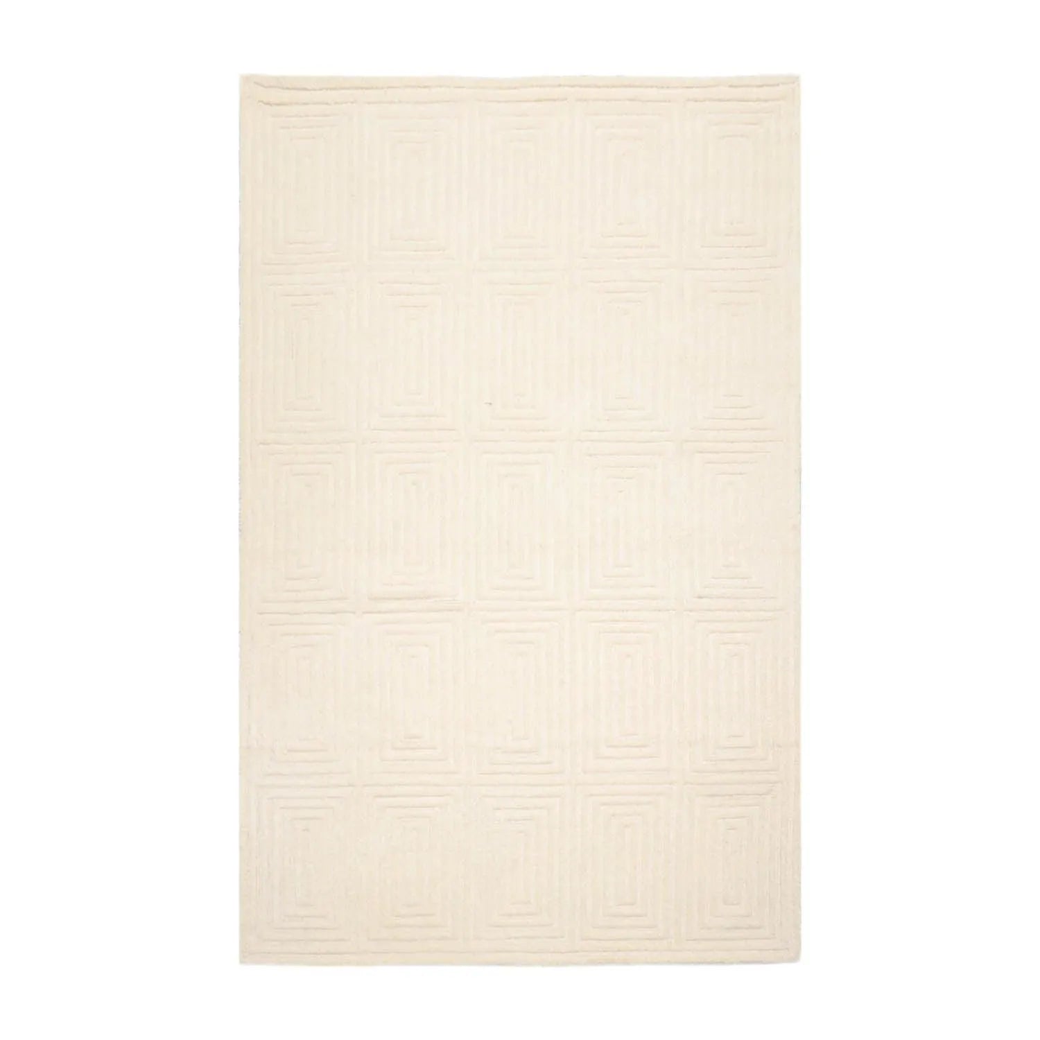 5' x8'Hand Tufted Hand Made 100% Wool Designer Traditional  Oriental Area Rug Tone On Tone,Ivory Color-1