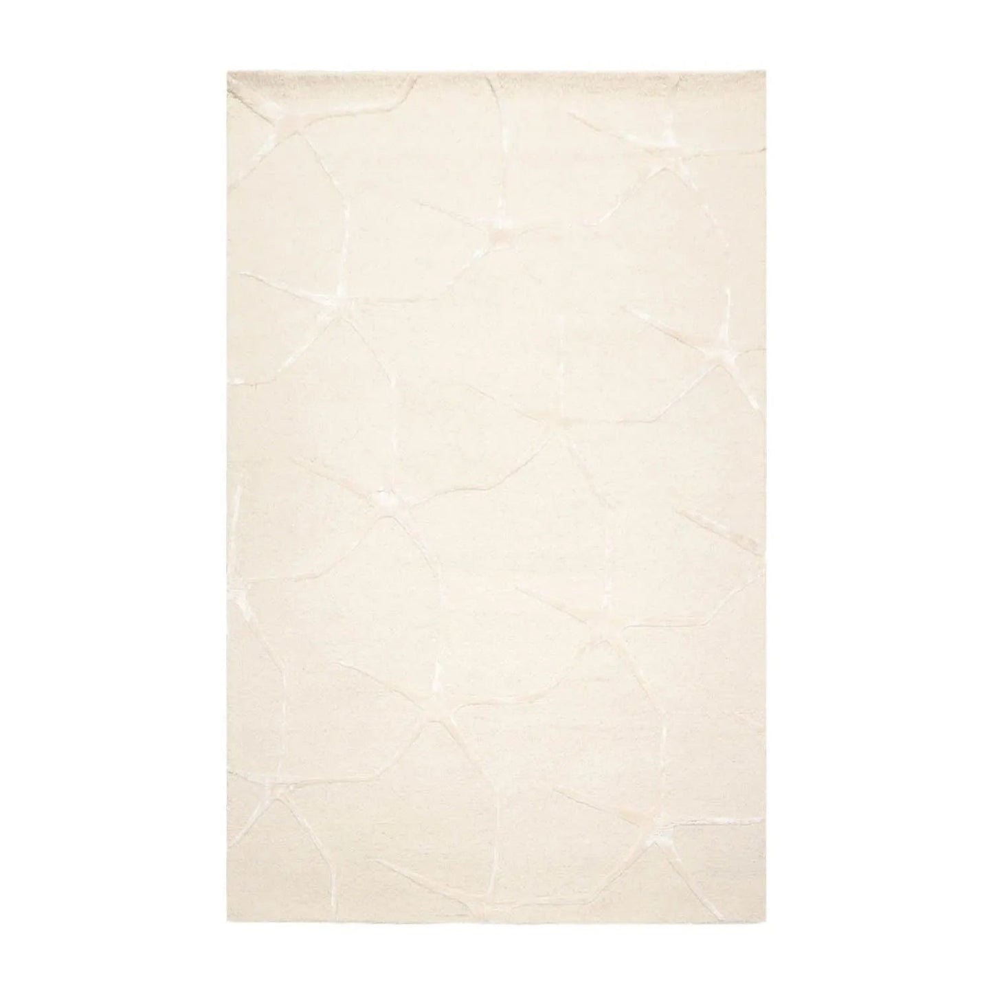 5' x8' Hand Tufted Hand Made Wool and Silk Designer Traditional  Oriental Area Rug Tone On Tone,Ivory Color-1