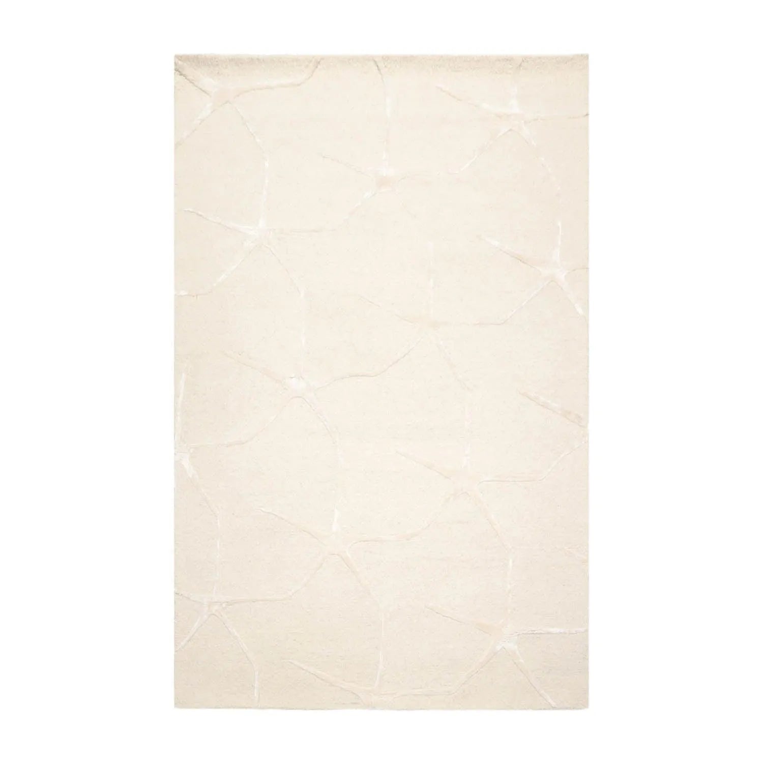 5' x8' Hand Tufted Hand Made Wool and Silk Designer Traditional  Oriental Area Rug Tone On Tone,Ivory Color-1