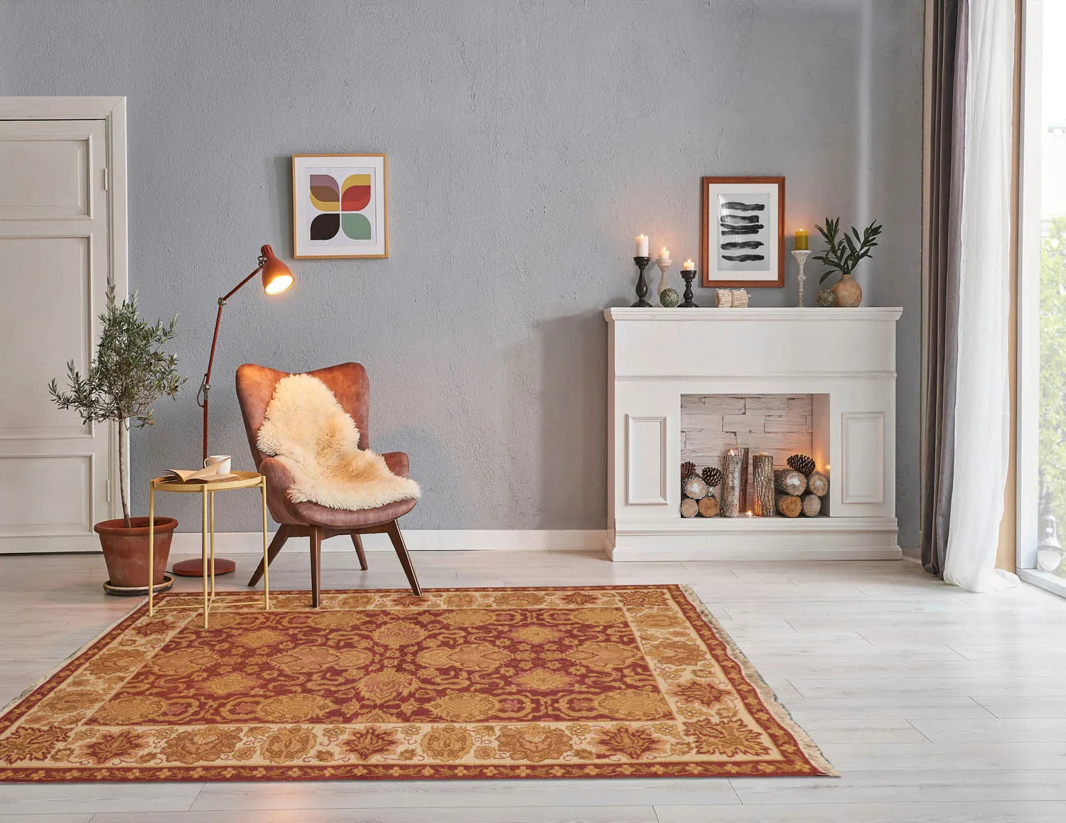 3' 6''x5' 6'' Hand Knotted Tibetan 100% Wool Reversible Soumak Traditional Oriental Area Rug Rust, Ivory Color-0