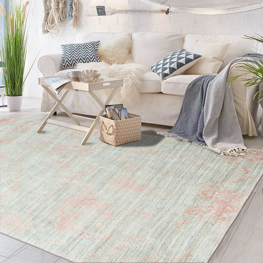 Multi Size Gray, Blush Hand Knotted Turkish Oushak Wool/Bamboo Silk Transitional Oriental Area Rug-0