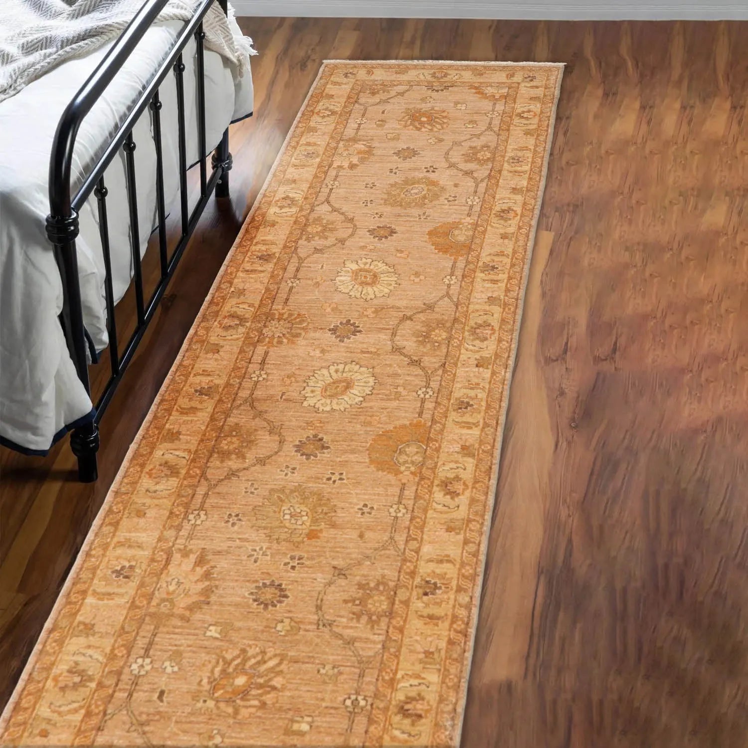 2'8''x10'8'' Tan, Caramel Hand Knotted 100% Wool Peshawar Traditional Oriental Area Rug Runner-0