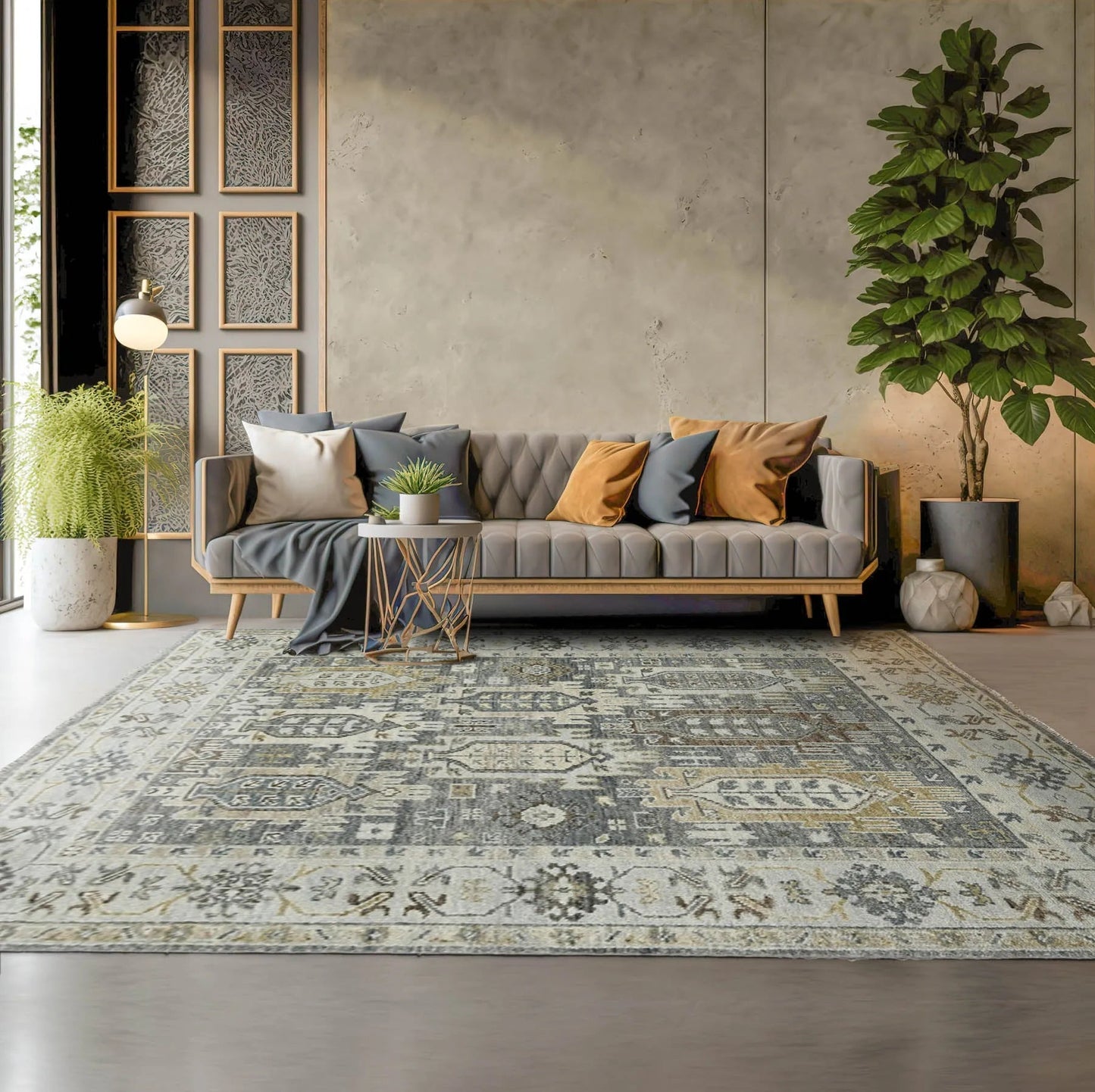8x10 Gray LoomBloom Hand Knotted Arts & Crafts Oushak 100% Wool Oriental Area Rug-0