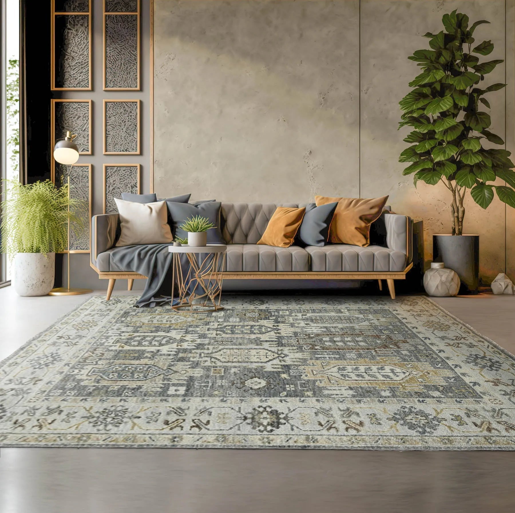 8x10 Gray LoomBloom Hand Knotted Arts & Crafts Oushak 100% Wool Oriental Area Rug-0