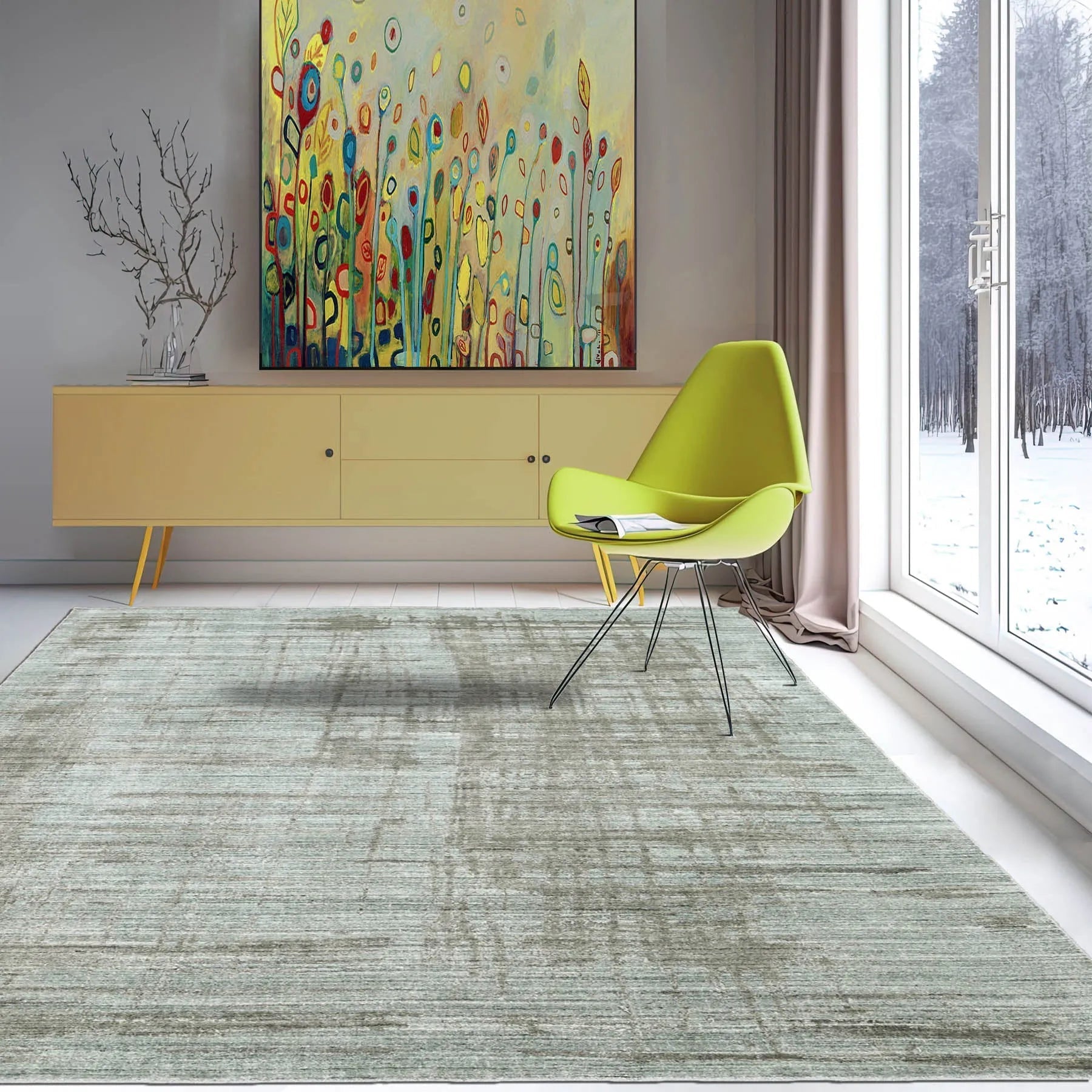 8x10 Gray LoomBloom Hand Knotted Modern & Contemporary Textured Tibetan 100% Wool Oriental Area Rug-0