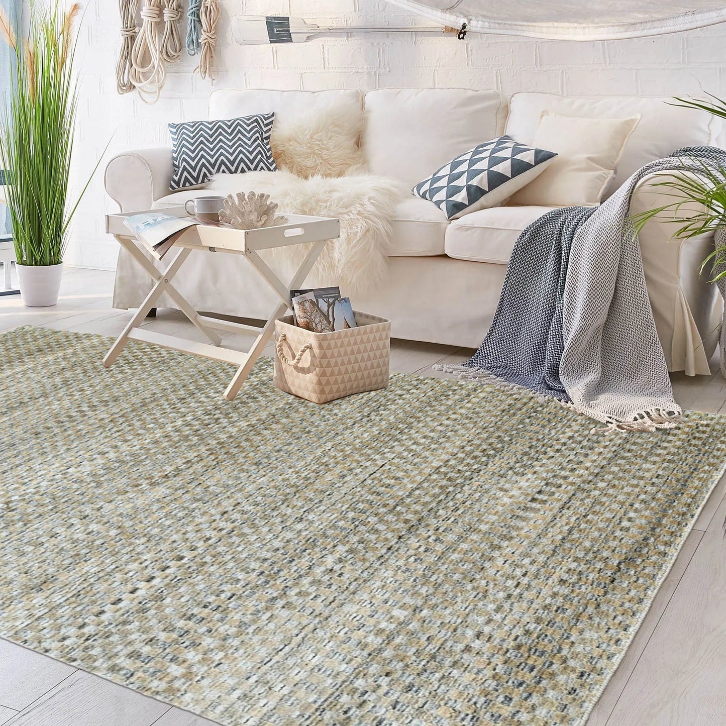 5x7 Gray LoomBloom Hand Knotted Modern & Contemporary Textured Tibetan 100% Wool Oriental Area Rug-0